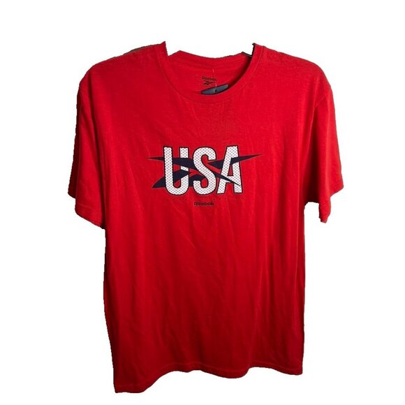 Reebok Men's Usa Graphic Regular-Fit T-Shirt - Red Size XL - Picture 1 of 6